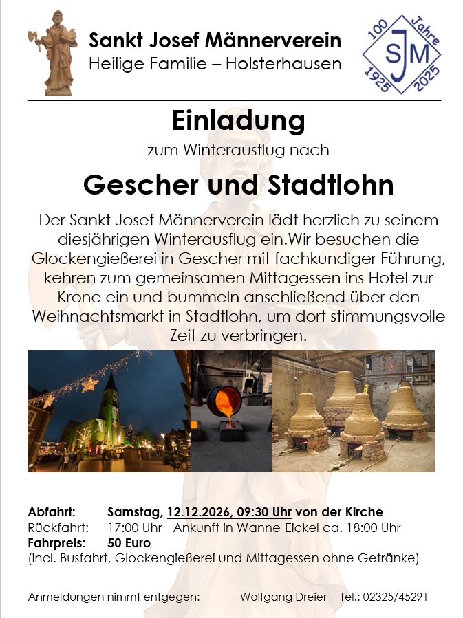 Winterausflug zur Glockengießerei nach Gescher und zum Weihnachtsmarkt in Stadtlohn